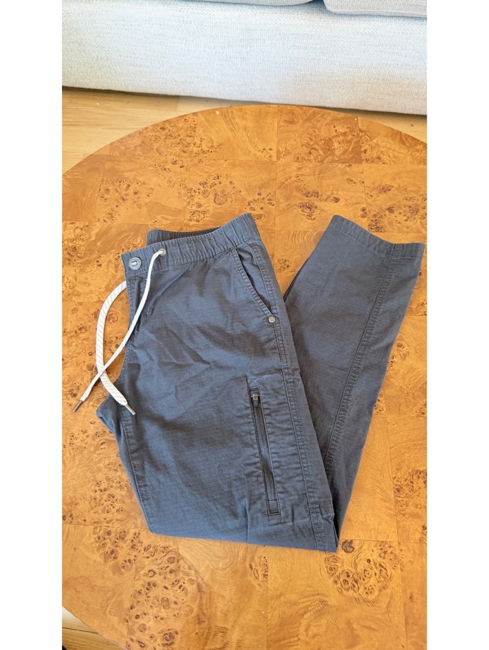 Vuori Casual Blue Gray Cargo Jogger Pants with Drawstring Waist
